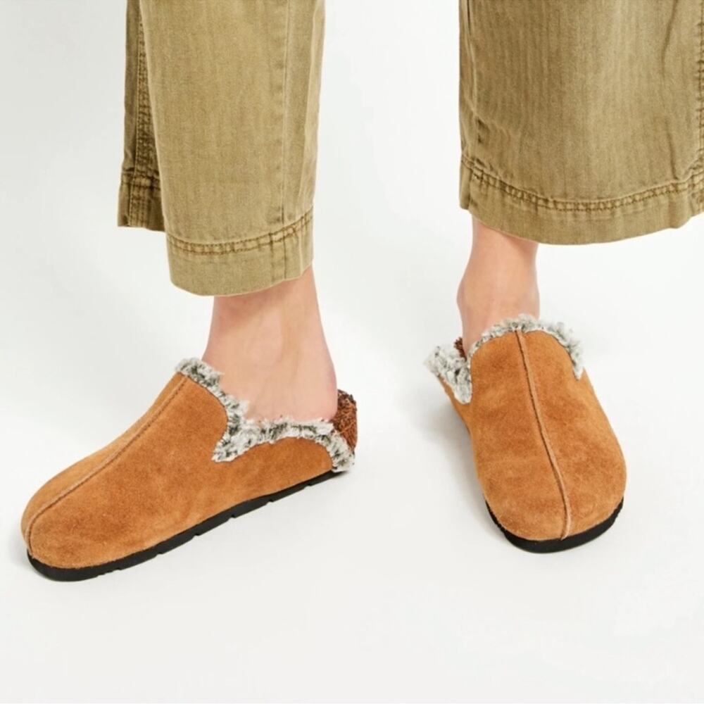 Free People Damon Cozy Mule Suede Blue Size 10